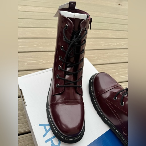 Arizona Jean Company-Women's Maroon Combat Boots Size 10 Brand new in box! 😎 - Picture 3 of 8